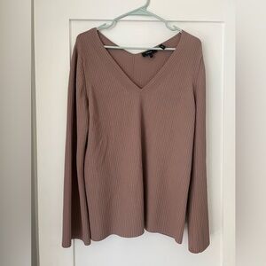 Theory Mauve Ribbed Knit Top